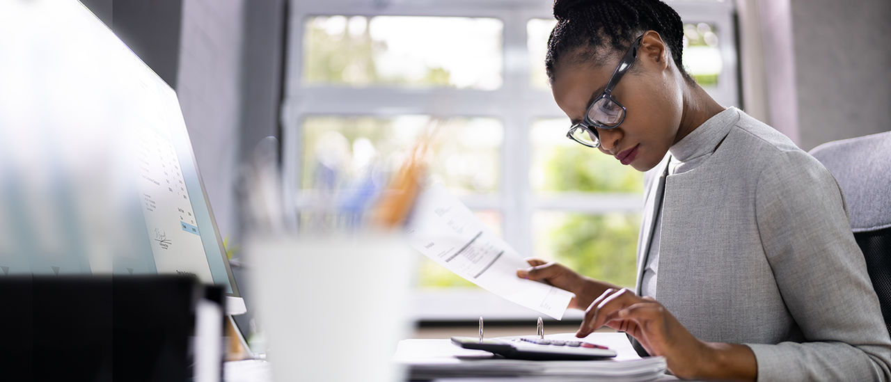 Woman accountant at work